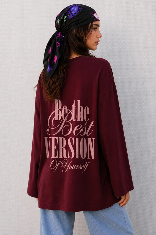 Best Version Tee – Burgundy Edition