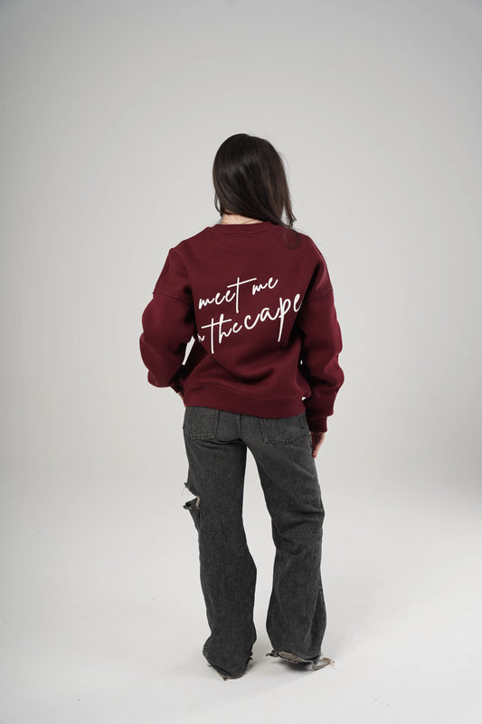 Meet Me on The Cap Boxyfit Burgundy