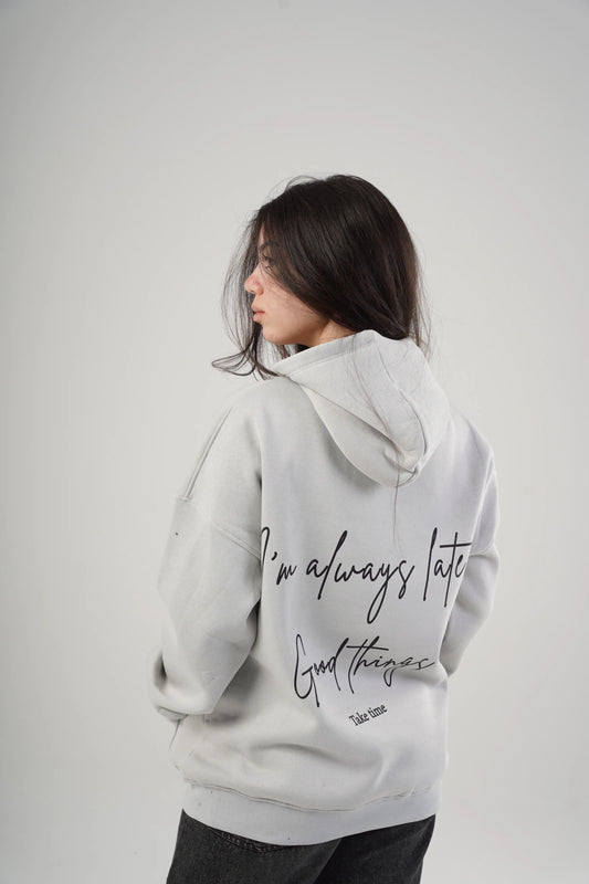 Take Time Hoodie Grey