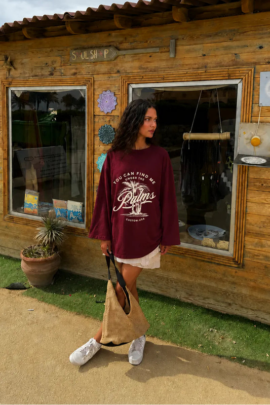Palms T-Shirt – Burgundy Edition